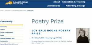 The Joy Bale Boone Poetry Prize